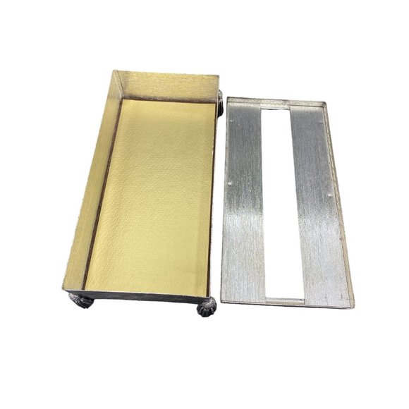 Vintage Chain and Tassel Tissue Box Cover Silver MCM Hollywood Regency - Picture 4 of 14